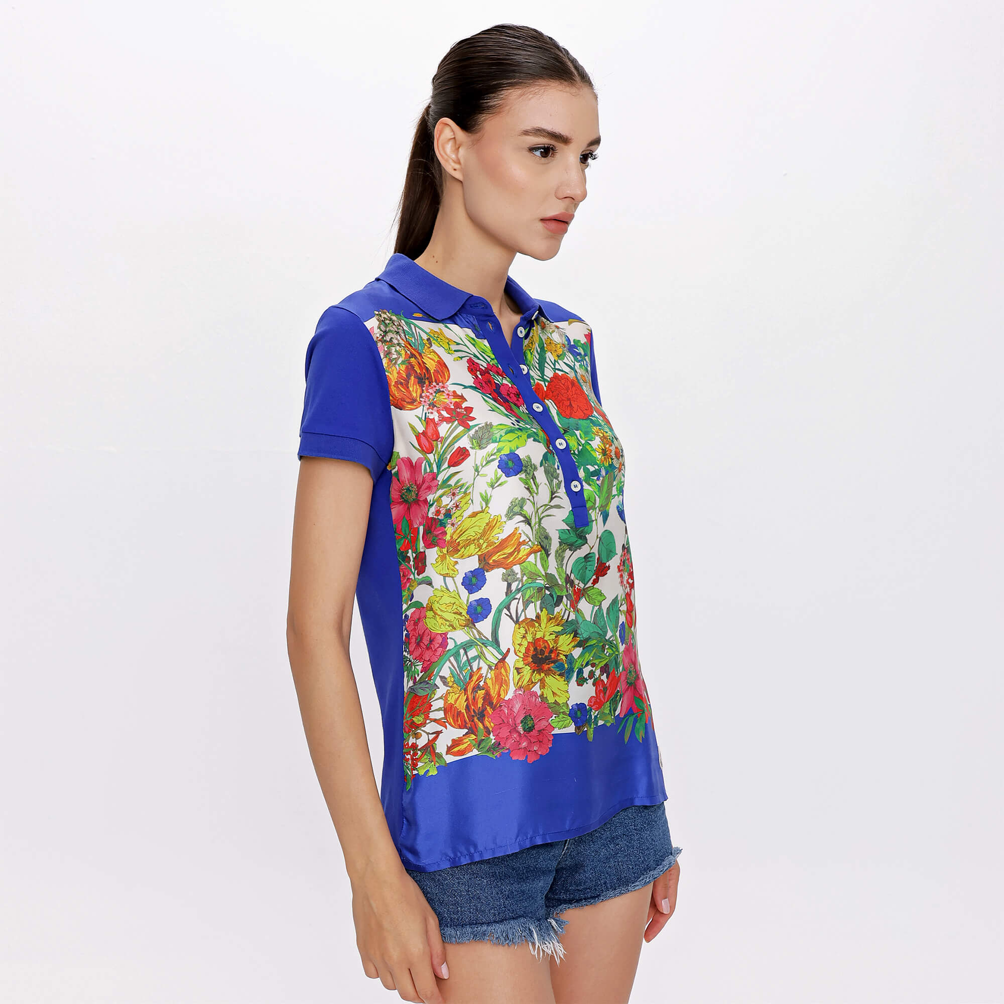 Moncler - Blue Floral Print Tshirt